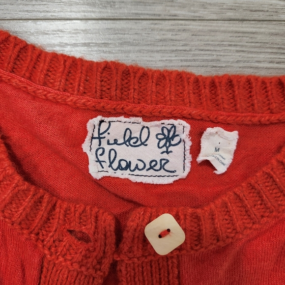 Field & Flower Anthropologie Penguin Cardigan Knit Trim M - Picture 4 of 10